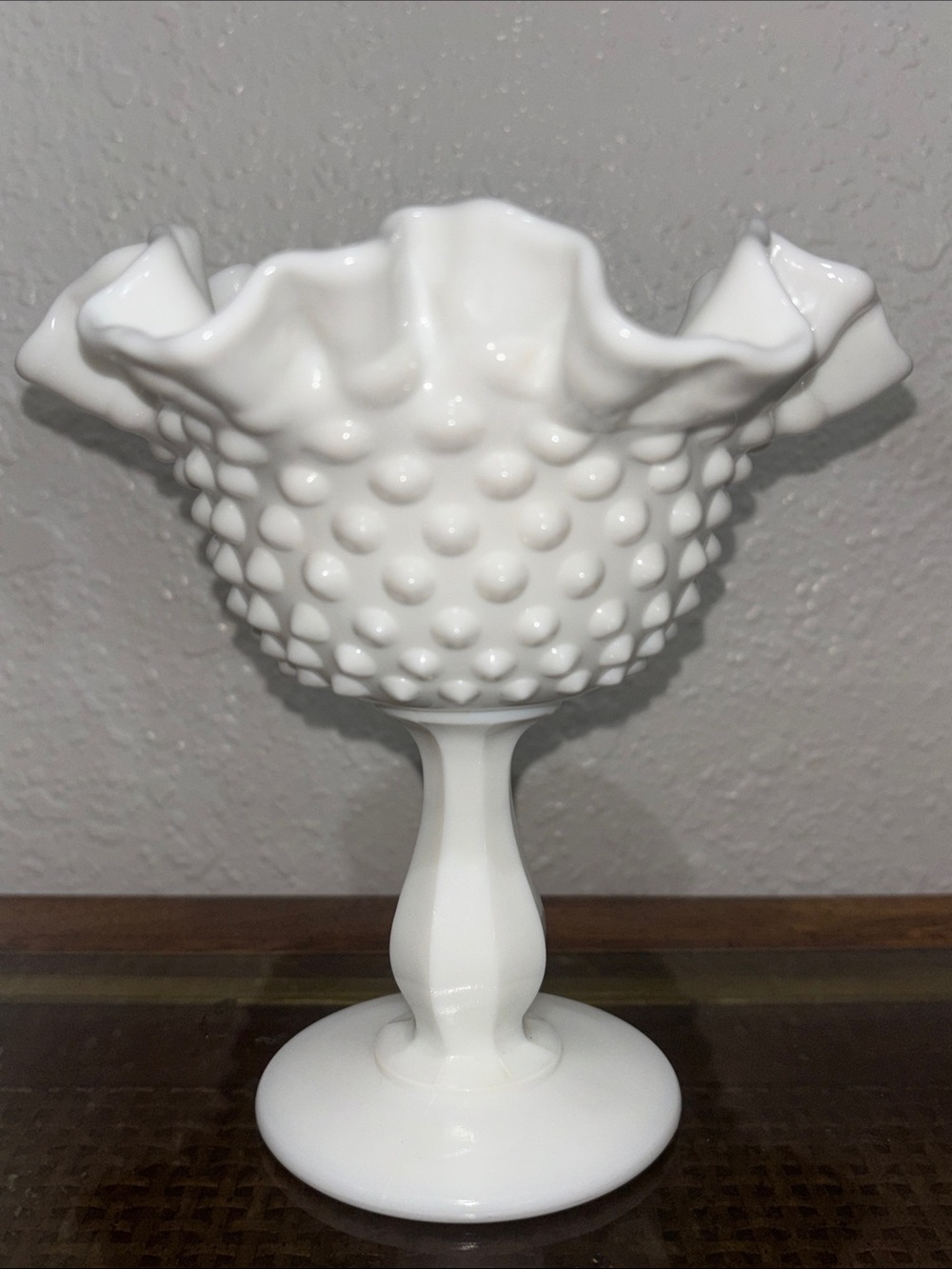 White Hobnail Milk Glass Compote - Classic Home Accent